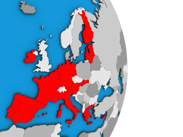 Єврозона Держав Членів Простий Політичних Моделі Землі Ілюстрація — стокове фото