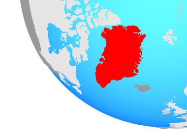 Grönland basit dünya üzerinde. 3D çizim.