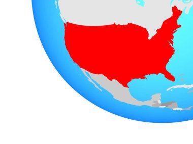 ABD basit dünya üzerinde. 3D çizim.