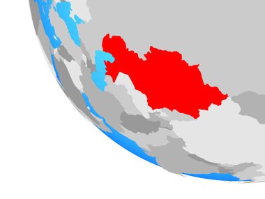 Basit bir dünyada Kazakistan. 3B illüstrasyon.