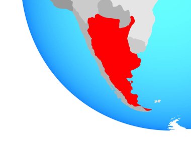 Arjantin basit dünya üzerinde. 3D çizim.