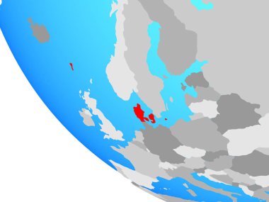 Danimarka basit dünya üzerinde. 3D çizim.