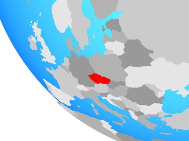 Çek Cumhuriyeti basit dünya üzerinde. 3D çizim.