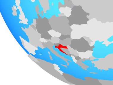 Hırvatistan basit dünya üzerinde. 3D çizim.