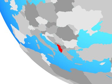 Arnavutluk basit dünya üzerinde. 3D çizim.