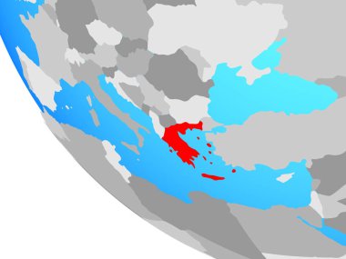 Yunanistan basit dünya üzerinde. 3D çizim.