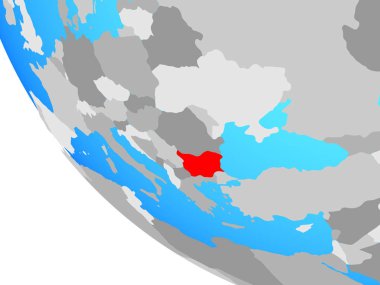 Bulgaristan basit dünya üzerinde. 3D çizim.