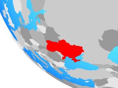 Basit bir dünyada Ukrayna. 3B illüstrasyon.