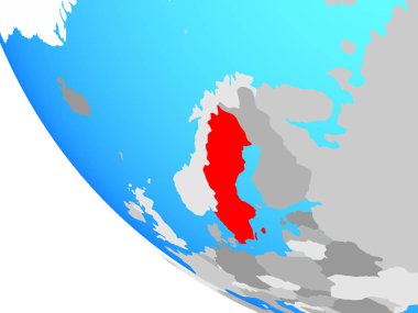 İsveç basit dünya üzerinde. 3D çizim.