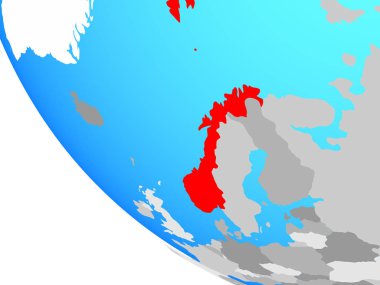 Norveç basit dünya üzerinde. 3D çizim.