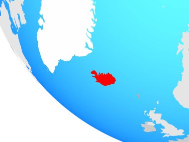 İzlanda basit dünya üzerinde. 3D çizim.