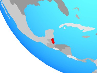 Belize basit dünya üzerinde. 3D çizim.