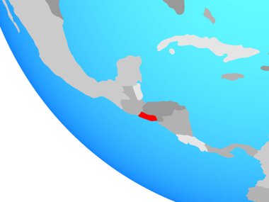 El Salvador basit bir dünyada. 3B illüstrasyon.