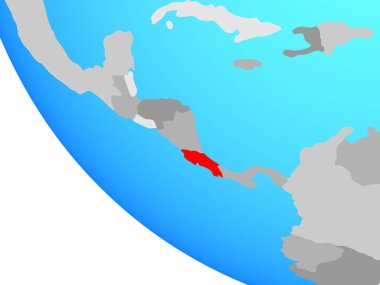 Kosta Rika 'da basit bir dünya. 3B illüstrasyon.