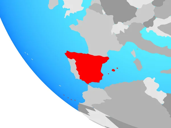 Španělsko Jednoduché Globe Obrázek — Stock fotografie