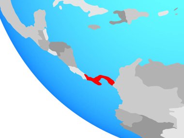 Panama basit dünya üzerinde. 3D çizim.