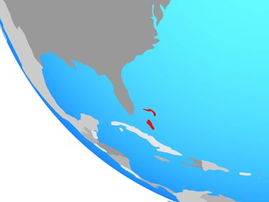 Bahamalar basit dünya üzerinde. 3D çizim.