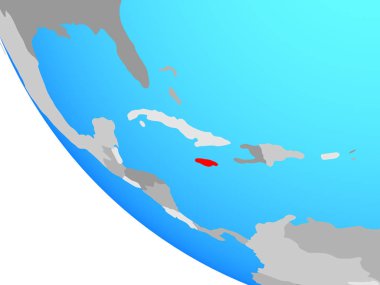 Jamaika basit dünya üzerinde. 3D çizim.