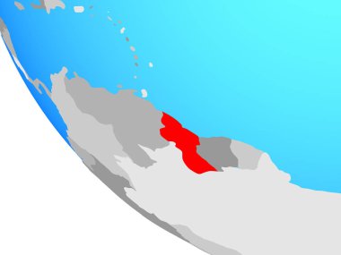 Guyana basit dünya üzerinde. 3D çizim.