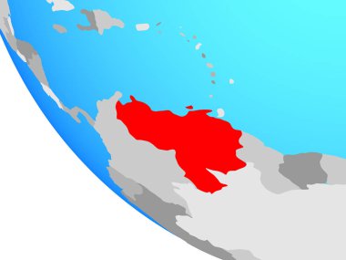 Basit bir kürede Venezuela. 3B illüstrasyon.