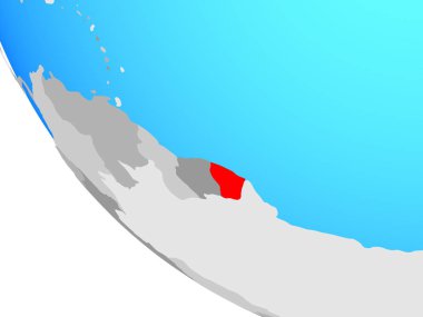 Fransız Guyanası basit dünya üzerinde. 3D çizim.