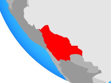 Bolivya basit dünya üzerinde. 3D çizim.