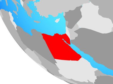 Mısır basit dünya üzerinde. 3D çizim.