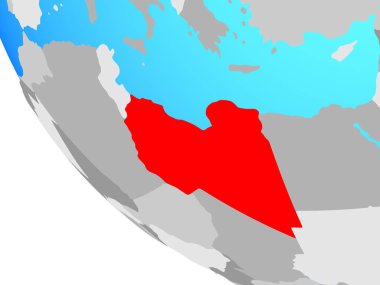 Libya basit dünya üzerinde. 3D çizim.