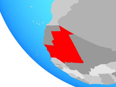 Moritanya basit dünya üzerinde. 3D çizim.