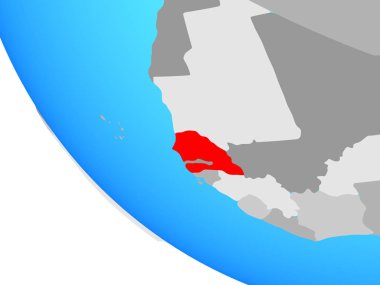 Senegal basit dünya üzerinde. 3D çizim.