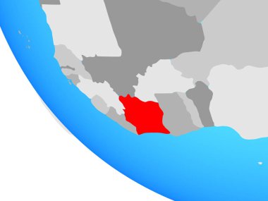 Fildişi Sahili basit dünya üzerinde. 3D çizim.