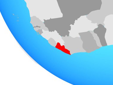 Liberya basit bir kürede. 3B illüstrasyon.