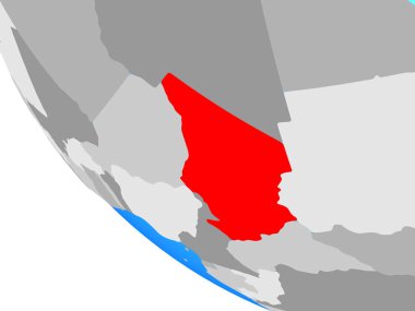 Chad basit dünya üzerinde. 3D çizim.