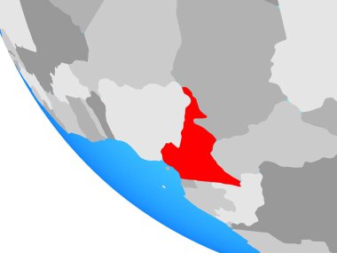 Kamerun basit dünya üzerinde. 3D çizim.