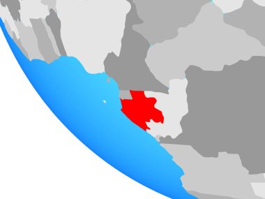 Gabon basit kürede. 3B illüstrasyon.