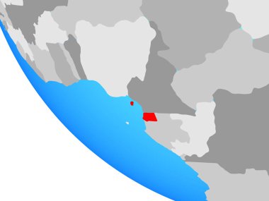 Ekvator Ginesi basit dünya üzerinde. 3D çizim.