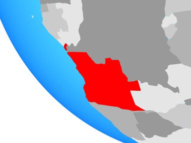 Angola basit bir kürede. 3B illüstrasyon.