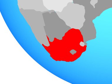 Güney Afrika basit dünya üzerinde. 3D çizim.