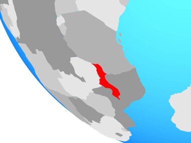 Malavi basit dünya üzerinde. 3D çizim.