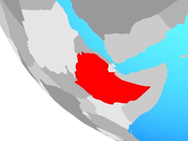 Etiyopya basit dünya üzerinde. 3D çizim.