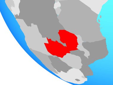 Zambiya basit dünya üzerinde. 3D çizim.