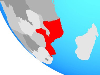 Mozambik 'te basit bir dünya. 3B illüstrasyon.