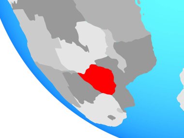 Zimbabwe basit bir kürede. 3B illüstrasyon.