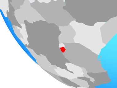 Burundi basit bir küre üzerinde. 3B illüstrasyon.