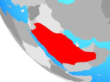 Suudi Arabistan basit dünya üzerinde. 3D çizim.