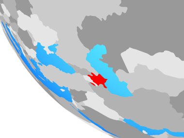 Azerbaycan basit dünya üzerinde. 3D çizim.