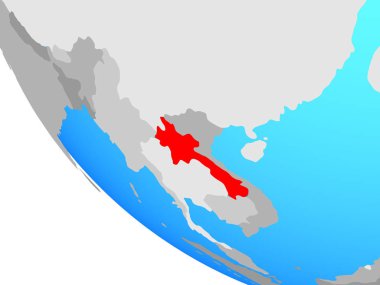 Laos basit kürede. 3B illüstrasyon.