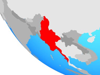 Myanmar basit dünya üzerinde. 3D çizim.