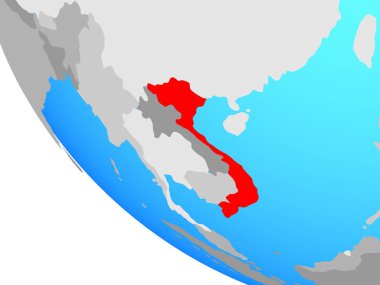 Vietnam basit dünya üzerinde. 3D çizim.