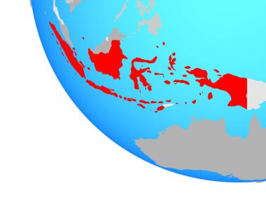 Endonezya basit dünya üzerinde. 3D çizim.